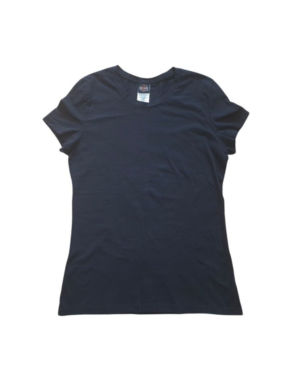 Harley Davidson Womens Black Short Sleeve Cotton T Shirt Size L Crew Neck Tee